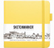 Блокнот для зарисовок Sketchmarker 140г/кв.м 12*12см 80л твердая обложка Лимонный