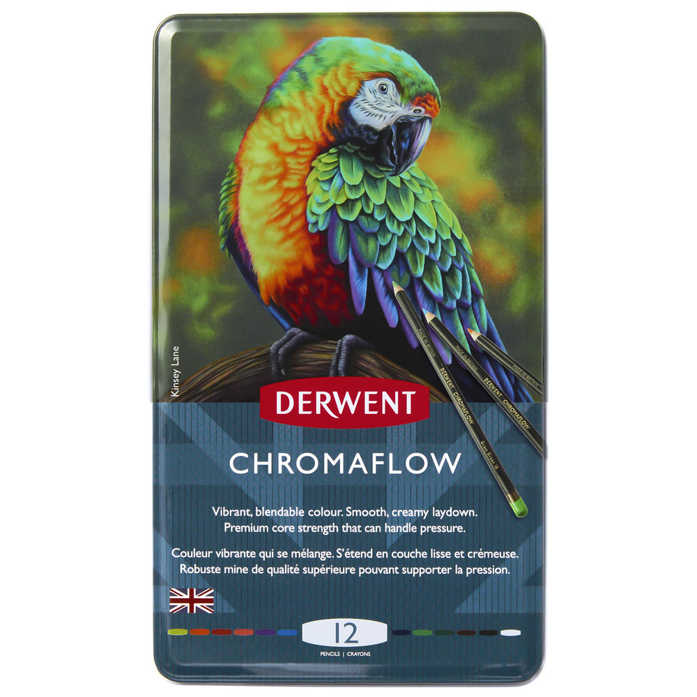 Derwent Набор цветных карандашей Chromaflow, 12цв в металле