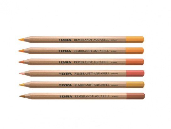 Набор цветных карандашей "Rembrandt Aquarell" жёлто-оранжевые оттенки, 6шт