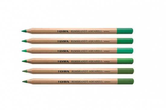 Набор цветных карандашей "Rembrandt Aquarell" зелёные оттенки, 6шт