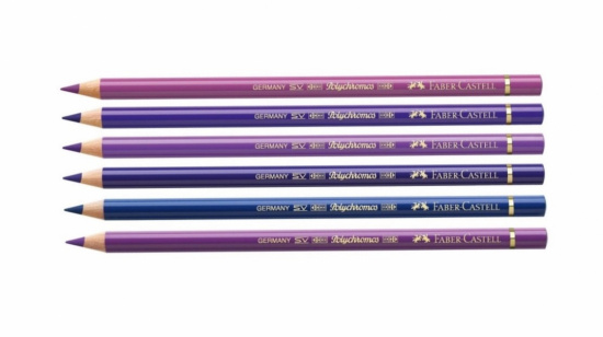 Комплект цветных карандашей "Polychromos" 6 цв., фиолетовые и синие № 135, 137, 138, 141, 151, 160