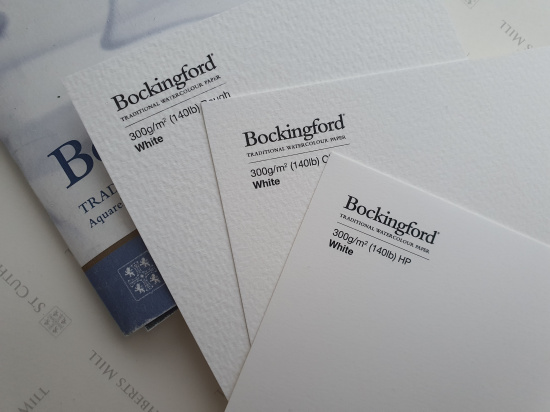 Склейка для акварели "Bockingford", белая, Fin \ Cold Pressed, 300г/м2, 18x26см, 12л