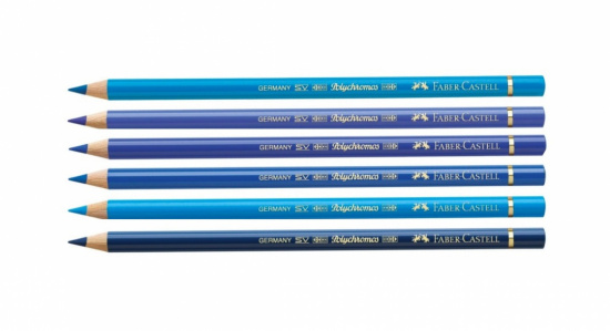 Комплект цветных карандашей "Polychromos" 6 цв., синие № 110, 120, 143, 144, 152, 246