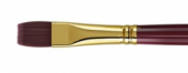 Кисть художественная "Вернисаж", синтетика бордовая, плоская, длинная ручка №18