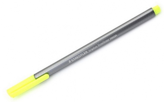 Ручка капиллярная "Triplus", 0.3мм, желтый неон
