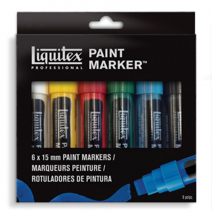 Набор акриловых маркеров "Paint marker", Wide 15мм, 6цв sela25