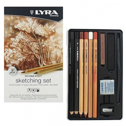 Набор карандашей художественных Lyra Rembrandt  "Sketching set" 11 предметов в металл. коробке