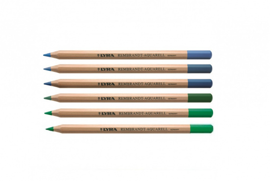 Набор цветных карандашей "Rembrandt Aquarell" сине-зелёные оттенки, 6шт