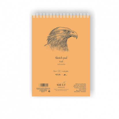 Альбом Smiltainis "Sketch pad" Крафт, А4, 60л, 90г/м2