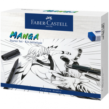 Набор капиллярных ручек "Pitt Artist Pen Manga Starter Set", 0,1/0,7мм/Brush, мех. кар