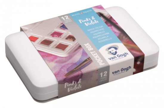 Набор акварельных красок Van Gogh "Pinks&Violets", 12цв + кисть, в пластике