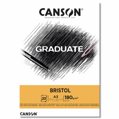 Склейка "Graduate", Bristol, по короткой, 20л, A3, 180г/м2, гладкая