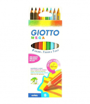 Набор цветных карандашей "Mega", 8 шт. утолщённые sela25
