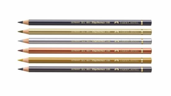 Комплект цветных карандашей "Polychromos" 6 цв., металлы и серые № 235, 250, 251, 252, 268, 275